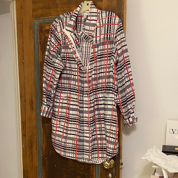 Per Se by Carlisle fuschia and Black Plaid lightweight topper. Size 16 women - Picture 1 of 13